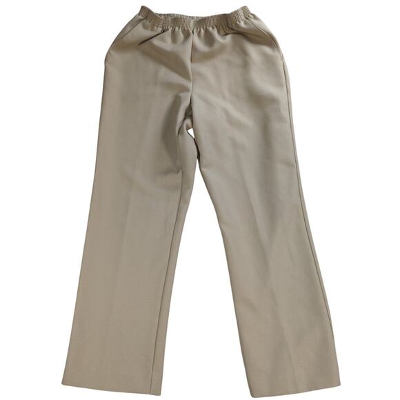 Alfred Dunner Pull On Pants 10P Petite Beige Straight Leg Dress Polyester - Picture 1 of 11